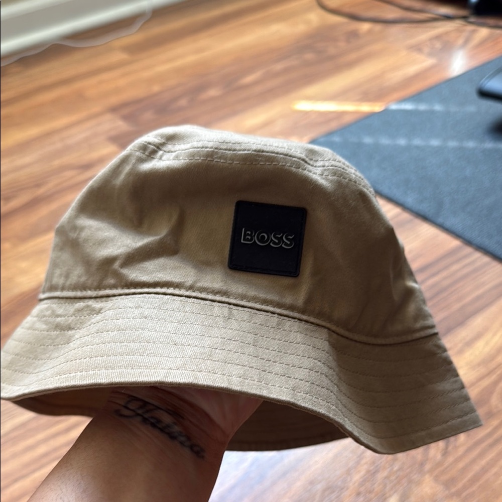 Boss Beige Casual Bucket Hat
